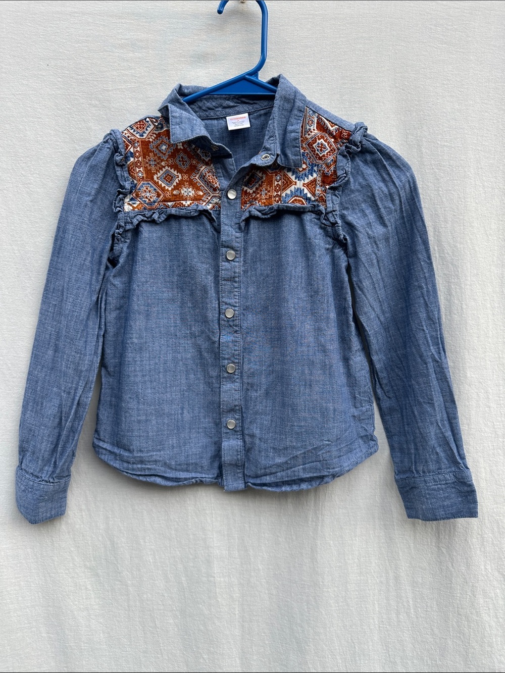 Gymboree Button-Up Shirt with Rust Aztec Yoke